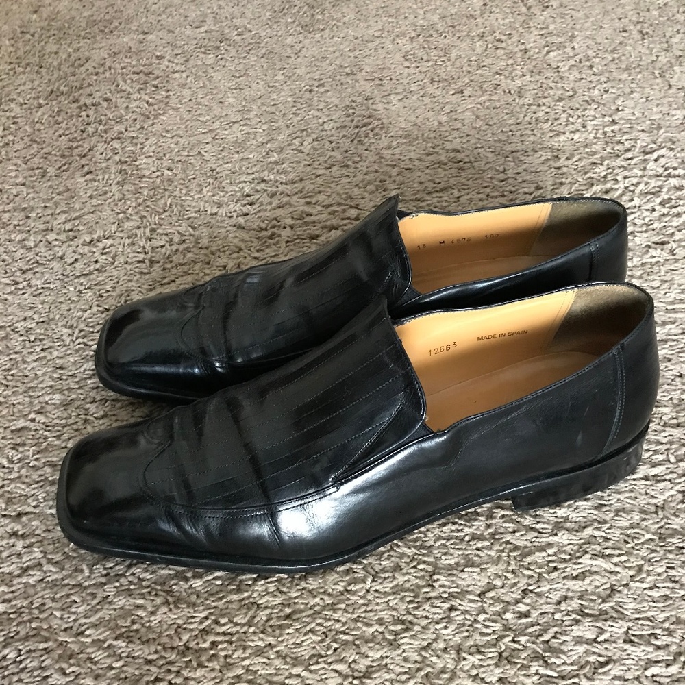 Avventura Men's Black Leather Loafers